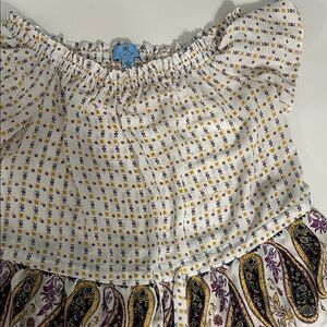 CeCe White and Purple Blouse